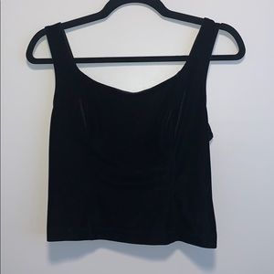 Black velvet crop top size medium